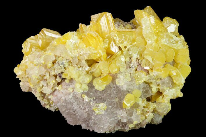Yellow Wulfenite and Botryoidal Mimetite - La Morita Mine, Mexico #170306